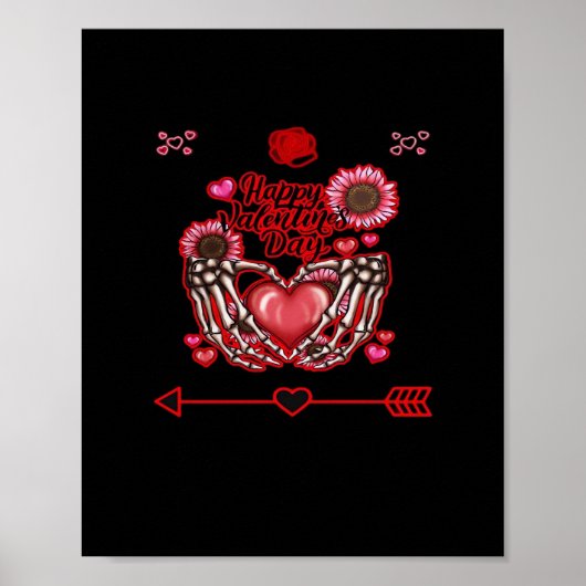 Skeleton Hands Valentinstag Classic Poster (Vorne)