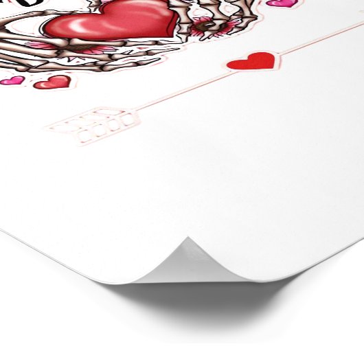 Skeleton Hands Valentinstag Classic Poster (Ecke)