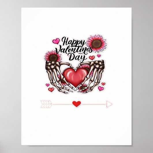 Skeleton Hands Valentinstag Classic Poster (Vorne)