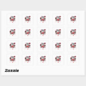 Skeleton Hands Valentinstag Classic Quadratischer Aufkleber (Blatt)