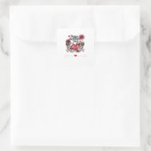 Skeleton Hands Valentinstag Classic Quadratischer Aufkleber (Tasche)