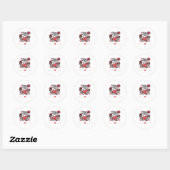 Skeleton Hands Valentinstag Classic Runder Aufkleber (Blatt)