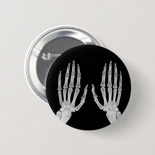 Skeleton Hands Xray Picture Human Anatomy Foto Button (Vorne & Hinten)