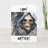 Skeleton Happy Birthday Card Karte (Vorderseite)