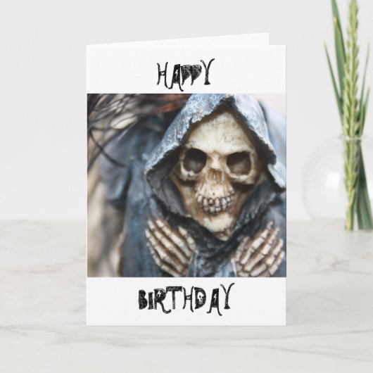Skeleton Happy Birthday Card Karte (Vorderseite)