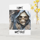 Skeleton Happy Birthday Card Karte (Gelbe Blume)