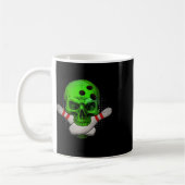 Skeleton Head Skull Bowling Ball und Buttone Happy Kaffeetasse (Links)