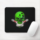 Skeleton Head Skull Bowling Ll und Buttone Happy H Mousepad (Mit Mouse)