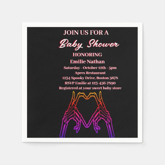 Skeleton Heart Baby Dusche Serviette (Vorderseite)