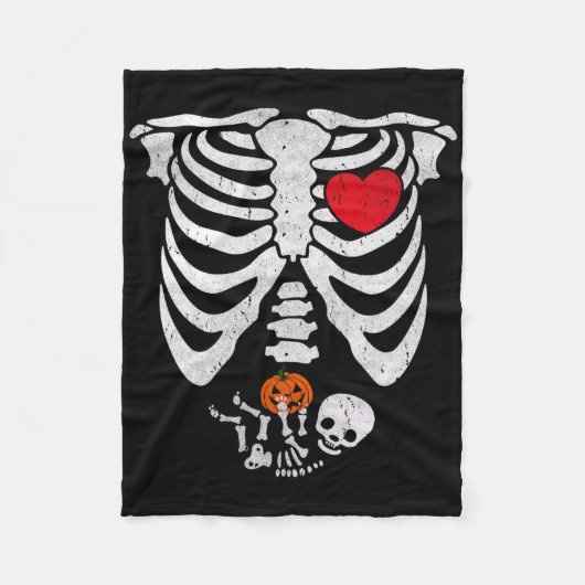 Skeleton Heart Halloween Kostüme von Fleecedecke (Vorderseite)