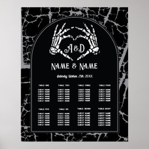 Skeleton Heart Hands 8 Tischplan Hochzeit Poster