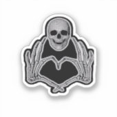 Skeleton Heart Hands Classic Aufkleber (Vorderseite)