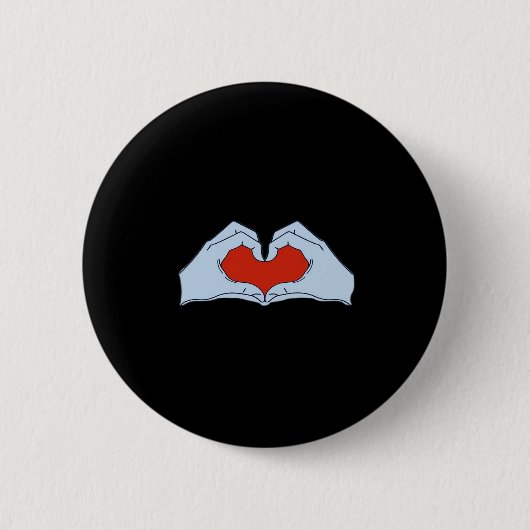 Skeleton Heart Hands Classic & Basic Halloween Button (Vorderseite)