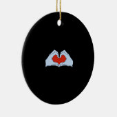 Skeleton Heart Hands Classic & Basic Halloween Keramik Ornament (Rechts)