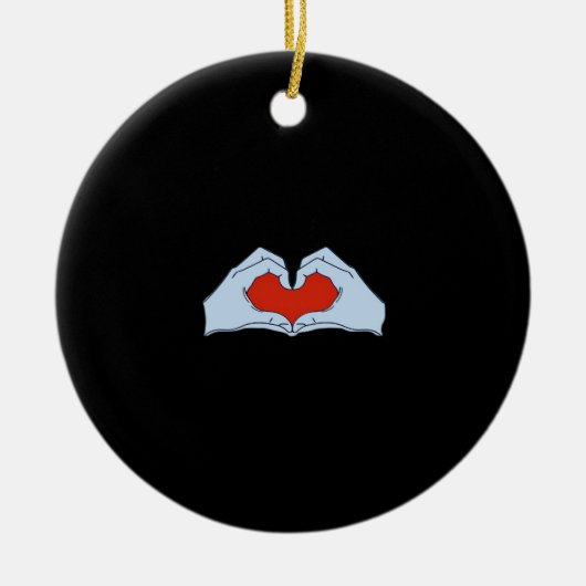 Skeleton Heart Hands Classic & Basic Halloween Keramik Ornament (Vorne)