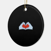 Skeleton Heart Hands Classic & Basic Halloween Keramik Ornament (Links)
