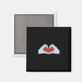 Skeleton Heart Hands Classic & Basic Halloween Magnet (Vorderseite/Rückseite)