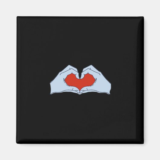 Skeleton Heart Hands Classic & Basic Halloween Magnet (Vorne)