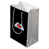 Skeleton Heart Hands Classic & Basic Halloween Mittlere Geschenktüte (Vorderseite Schrägansicht)