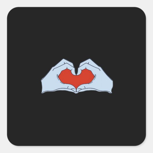 Skeleton Heart Hands Classic & Basic Halloween Quadratischer Aufkleber (Vorderseite)