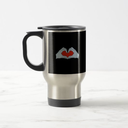 Skeleton Heart Hands Classic & Basic Halloween Reisebecher (Links)