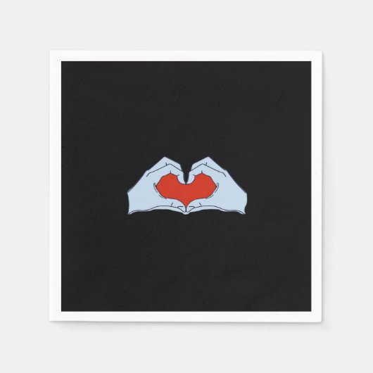 Skeleton Heart Hands Classic & Basic Halloween Serviette (Vorderseite)