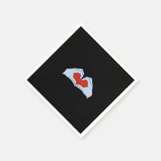 Skeleton Heart Hands Classic & Basic Halloween Serviette (Ecke)