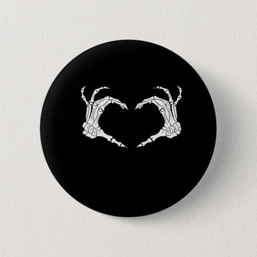 Skeleton Heart Hands Classic Button (Vorderseite)