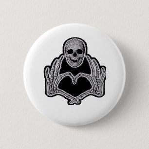 Skeleton Heart Hands Classic Button