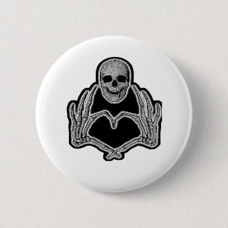 Skeleton Heart Hands Classic Button