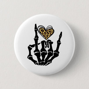 Skeleton Heart Hands Classic Button