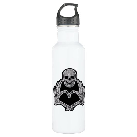 Skeleton Heart Hands Classic Edelstahlflasche (Vorderseite)