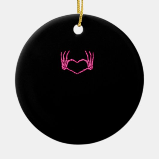 Skeleton Heart Hands Classic Keramik Ornament (Vorne)