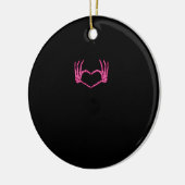 Skeleton Heart Hands Classic Keramik Ornament (Links)