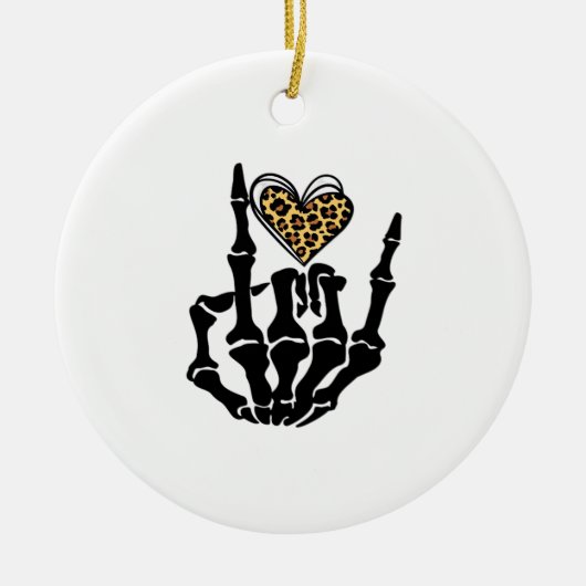 Skeleton Heart Hands Classic Keramik Ornament (Vorne)