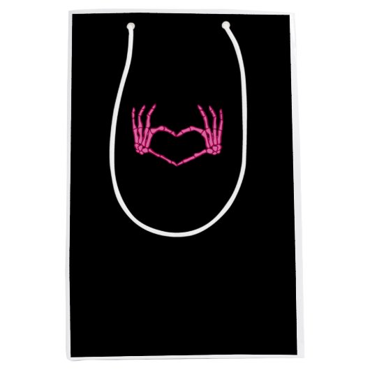 Skeleton Heart Hands Classic Mittlere Geschenktüte (Vorderseite)
