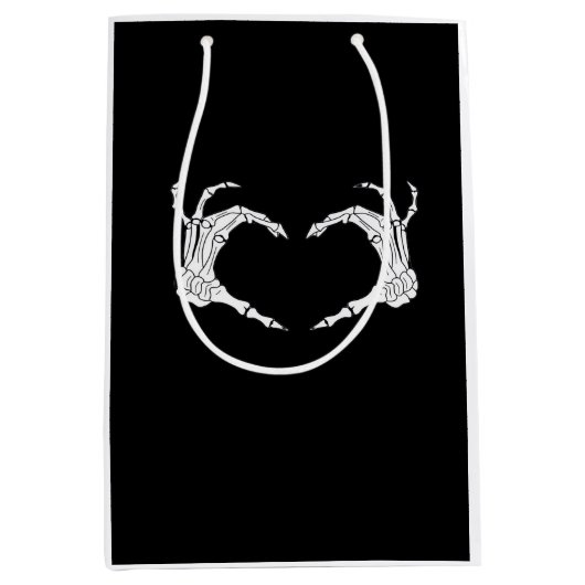 Skeleton Heart Hands Classic Mittlere Geschenktüte (Vorderseite)