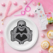 Skeleton Heart Hands Classic Pappteller (Party)