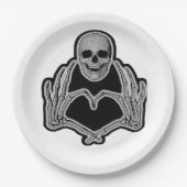 Skeleton Heart Hands Classic Pappteller (Vorderseite)