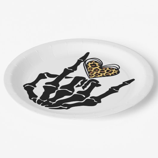 Skeleton Heart Hands Classic Pappteller (Schrägansicht)