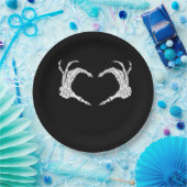 Skeleton Heart Hands Classic Pappteller (Party)