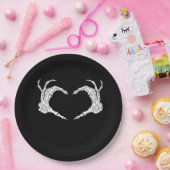 Skeleton Heart Hands Classic Pappteller (Party)