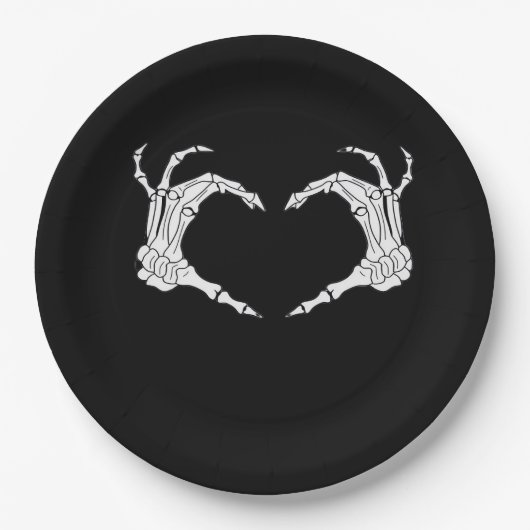 Skeleton Heart Hands Classic Pappteller (Vorderseite)