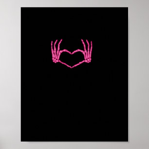 Skeleton Heart Hands Classic Poster