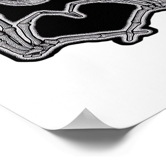 Skeleton Heart Hands Classic Poster (Ecke)