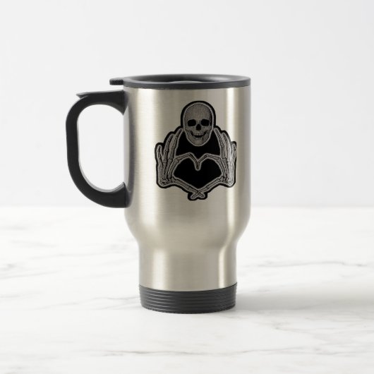 Skeleton Heart Hands Classic Reisebecher (Links)