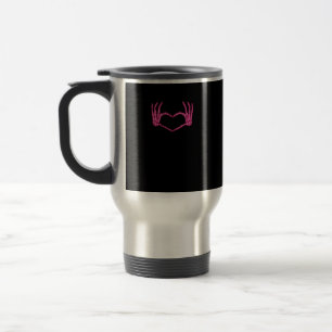 Skeleton Heart Hands Classic Reisebecher