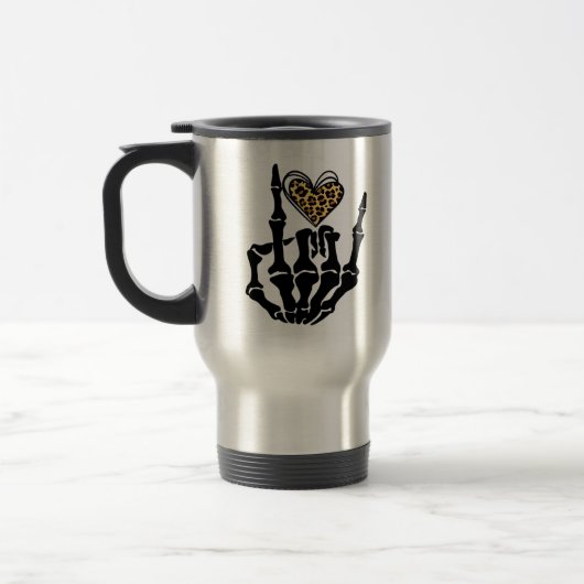 Skeleton Heart Hands Classic Reisebecher (Links)