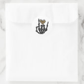 Skeleton Heart Hands Classic Runder Aufkleber (Tasche)