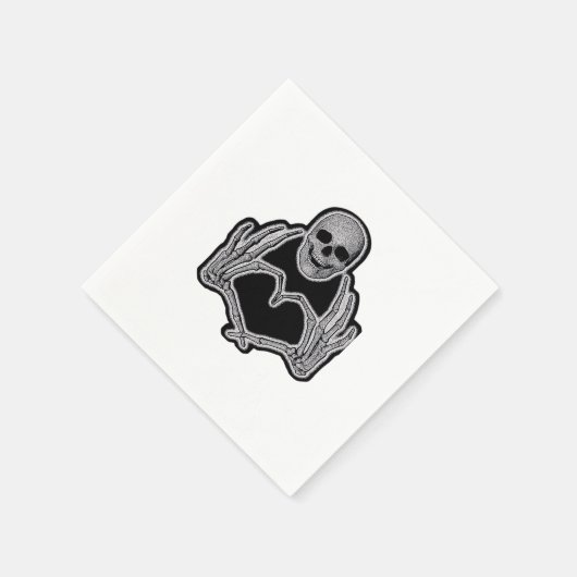 Skeleton Heart Hands Classic Serviette (Ecke)